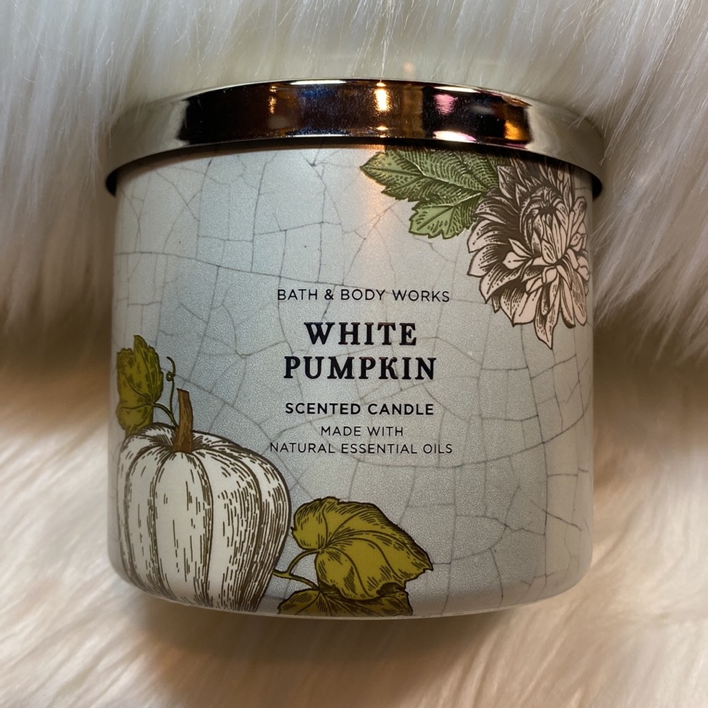 1) - 🎃”White Pumpkin” fragrance by B&BW / WB, 3-Wick Candle, 14.5 oz, NWTag Base